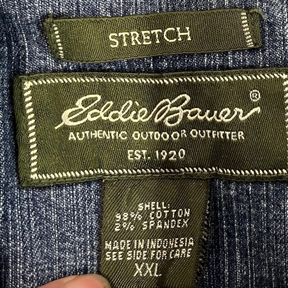 Eddie Bauer Medium Wash Stretch Denim Jacket Size XXL Plus Size - Picture 2 of 5